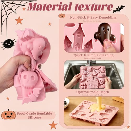 Halloween Silicone Mold with 10 Shapes - Pink Variation of This Listing