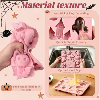 Halloween Silicone Mold with 10 Shapes - Pink Variation of This Listing