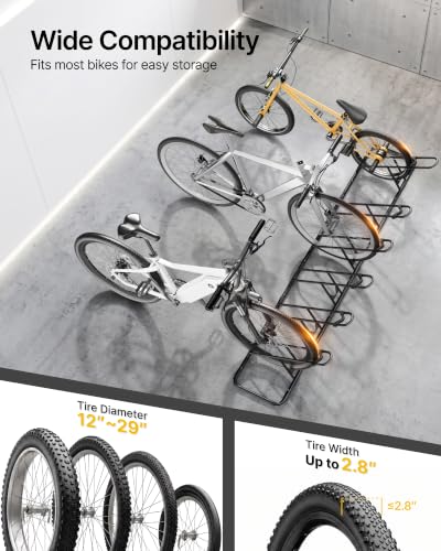 6 Bike Rack Garage Storage with Extension Bars - MonTEK