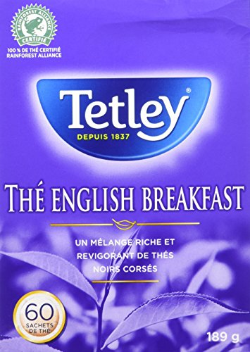 Tetley English Breakfast Tea, 60 Count, 189g/6.7 oz., (Imported from Canada)