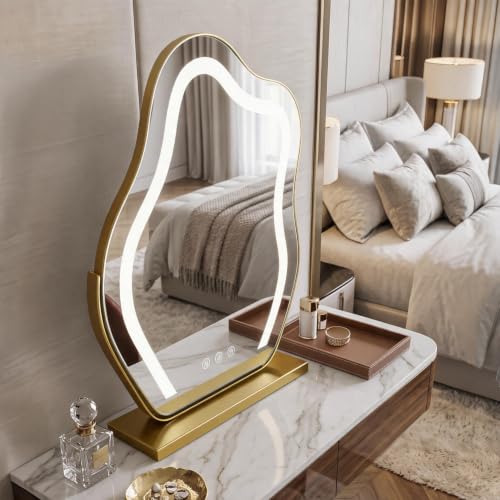 17-Inch LED Cloud Vanity Mirror with Lights, Touch Control for Makeup