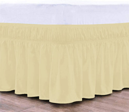 Wrap Around Bed Skirt, Luxurious 100% Egyptian Cotton 800 Thread Count 1 Pcs Bed Skirt, 18" Inch Drop - Twin Size (39" X 75") Inch, Ivory Solid