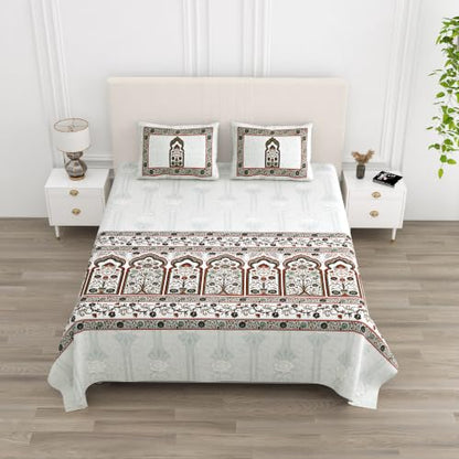 Indian Hand Block Print Cotton Bedsheet Set King Size 100x108 Inch Style 9