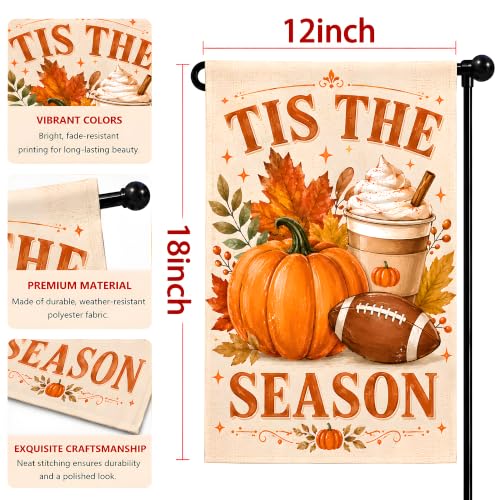 Fall Garden Flag Tis the Season Thanksgiving Decor Orange Brown