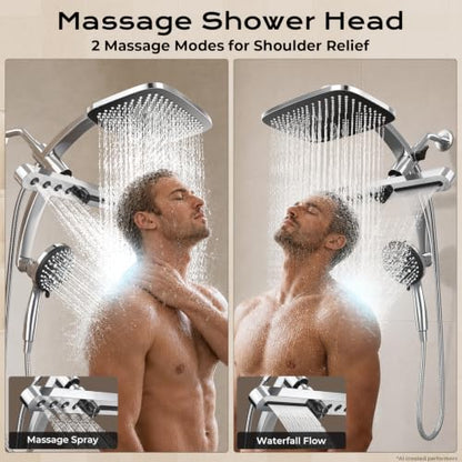 Veken 12-Inch Rain Shower Head with Handheld & 3-in-1 High Pressure Shower Combo - Chrome