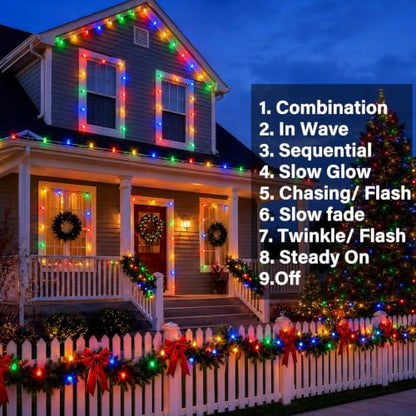 Multicolor Battery-Operated Christmas String Lights 16.4FT 100 LEDs with Timer