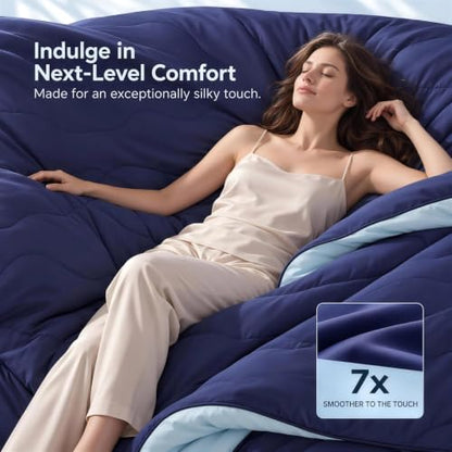 Cooling Queen Size Comforter 90x90 Reversible Lightweight Breathable Blanket