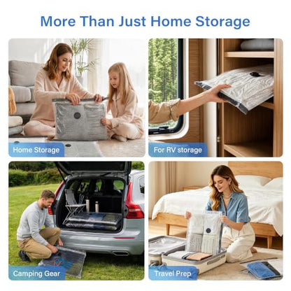 Vacuum Storage Bags with Cordless Pump 16-Piece Combo Set - Space Saver Travel Organizer