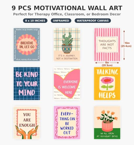 Quotes on Healing Mental Health Posters Set 8x10in - Unframed Therapy Office Decor - Variation of THIS listing