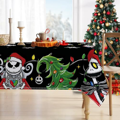 Christmas Jack Rectangle Tablecloth 60 x 84 Inches - Holiday Decor