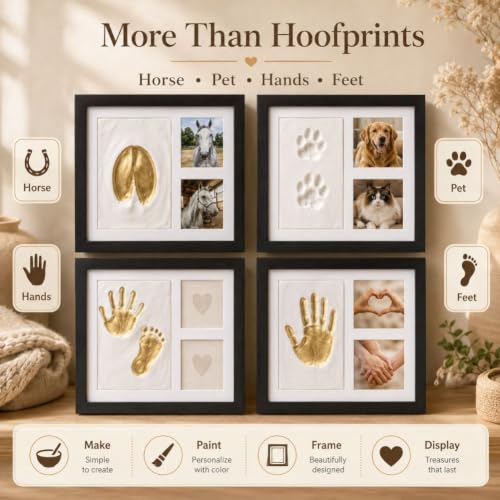 Horse Hoofprint Clay Kit with Frame & Paint Set - Black Variation