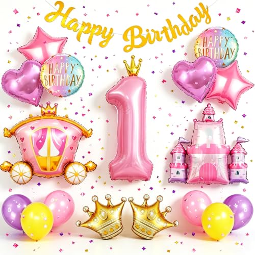 Princess Birthday Balloon Kit for 1-7 Years Old Party Decorations