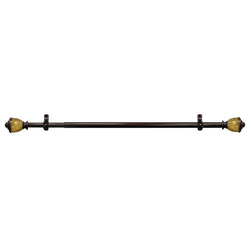 Decorative Window Curtain Rods with Finials, 48 to 86 Inches, 0.75 Diameter - Camino Lincroft - Lightweight & Easy to Install, Adjusts Telescopically to Fit Any Window by Achim Home Decor
