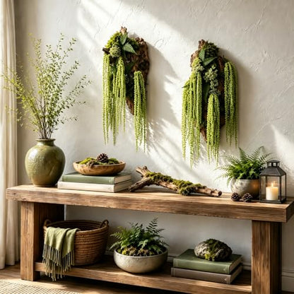 Green Preserved Amaranthus Hanging Flowers - 5 Pcs, 45 Inches