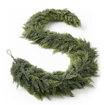 11 Ft Cedar Garland Artificial Christmas Wreath Decor - 2 Pieces