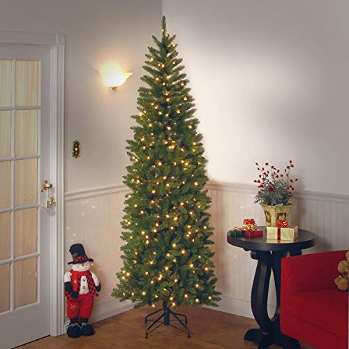 7.5ft Pre-Lit Artificial Christmas Tree with White Lights and Slim Profile