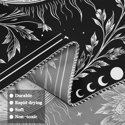 Gothic Black Cat Moon Tarot Wall Tapestry - 44x60in Mystic Decor