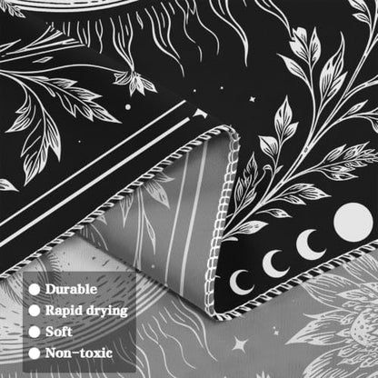 Gothic Black Cat Moon Tarot Wall Tapestry - 44x60in Mystic Decor