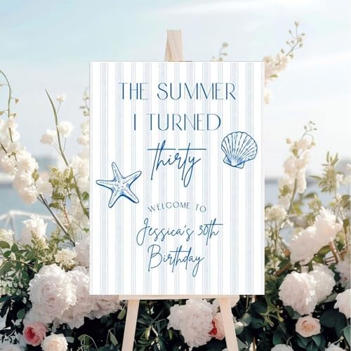 The Summer I Turned 30 Welcome Sign Beach Party Canvas - Design 10