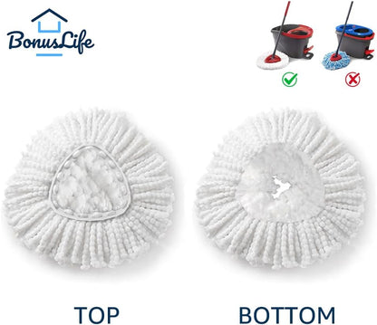 O-Cedar Microfiber Mop Head Replacements - Easy Cleaning Refills | 6 Pack, White