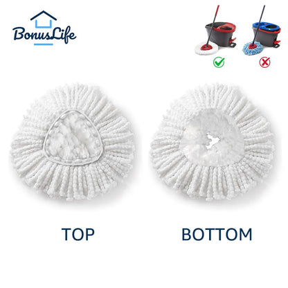 Mop Heads Replacements for O-Ceda Easy Wrin Spin System, Microfiber Refills, Easy Cleaning Mop Head Replacement White 6 Pack