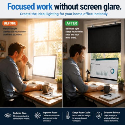 Portable Blackout Window Cover 30x36 Inches No Tools No Drill Cordless Thermal Shades for Bedroom & Office