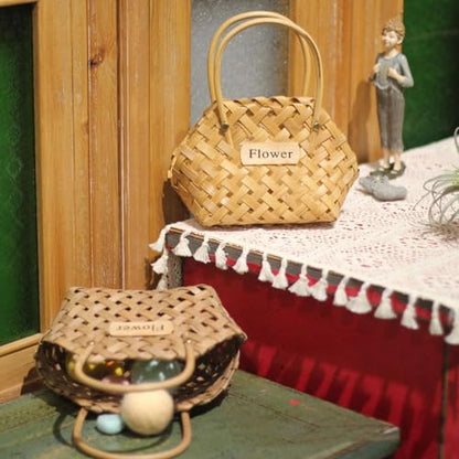 Handcrafted Wood Chip Storage Basket A - Lightweight Decorative Fruit and Flower Basket