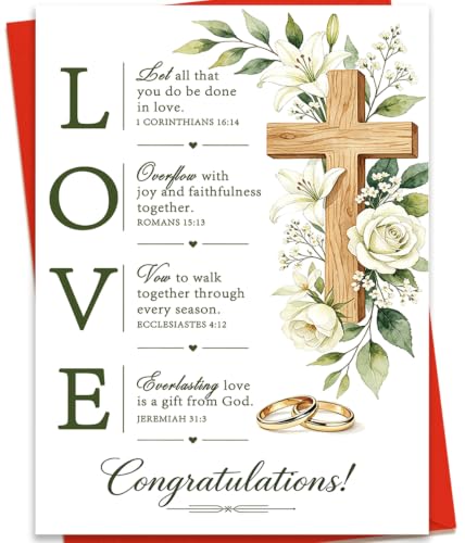 Christian Wedding Card for Couple Religious Blessings ZC-059 - Elegant Faith-Inspired Gift