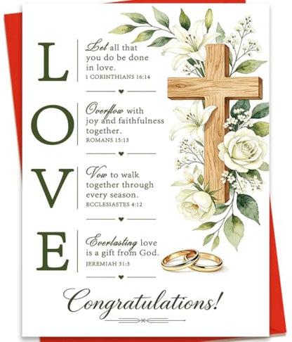 Christian Wedding Card for Couple Religious Blessings ZC-059 - Elegant Faith-Inspired Gift