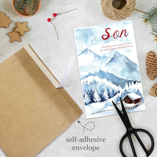 Christmas Card for Son Heartfelt Holiday Greeting from Dad Mom - Variation 305