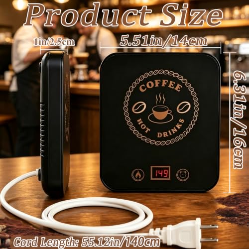 Coffee Mug Warmer for Desk 3 Temperatures & 1-12H Timer - 5.5x6.3 Inch