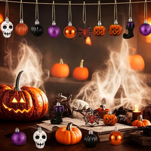 30pcs Shatterproof Halloween Ball Ornaments - Spooky Tree Decorations Set