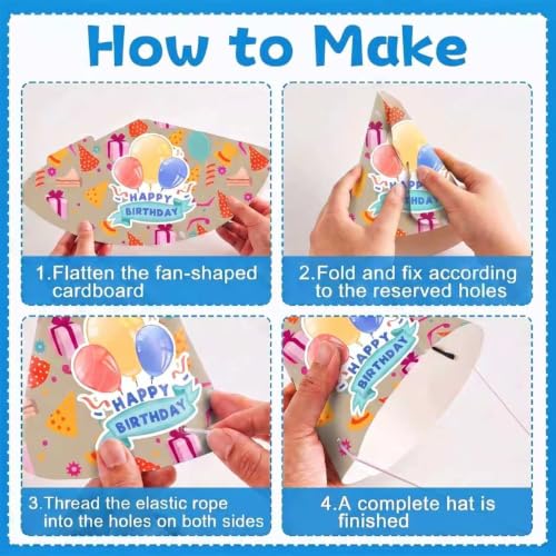 12PCS Party Hats for Adults Kids Birthday Party Headwear - Cone Caps for Pets & Stuffed Animals