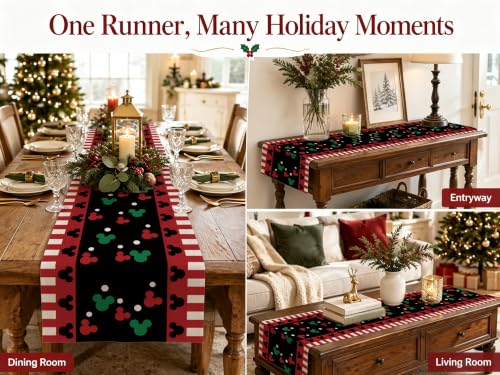 Seliem Red and Black Christmas Table Runner 13x72 Inches Polka Dot Holiday Decor Variation of THIS listing
