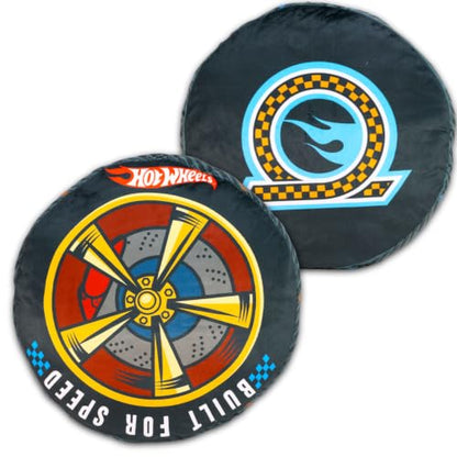 Kids Travel Pillow with Hot Wheels Race Car Design - 14-Inch Support Cushion