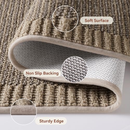 Brown 3x5 Indoor Door Mat Non Slip Washable Entryway Rug - Front Door
