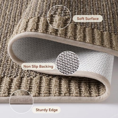 Brown 3x5 Indoor Door Mat Non Slip Washable Entryway Rug - Front Door