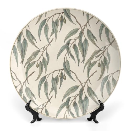 Eucalyptus Decorative Plates for Display - 10 Inch, Nature 006