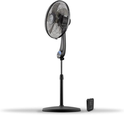 Air Monster 16" Oscillating Pedestal Fan - Ultra Powerful, Quiet, Adjustable Height, Remote Control, Black