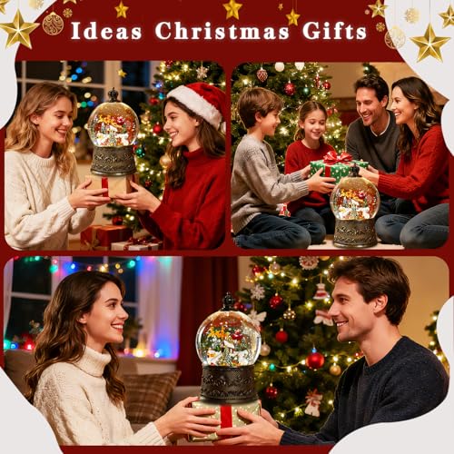 Christmas Snow Globe with Music & Waterfall Effects - Snow Village Variation