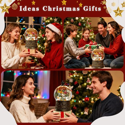 Christmas Snow Globe with Music & Waterfall Effects - Snow Village Variation