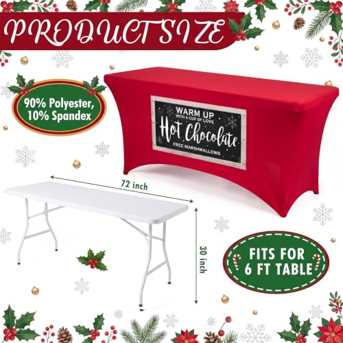 Christmas Hot Chocolate Tablecloth 6ft - Festive Party Decor, Variation: 1 / Christmas Hot Chocolate