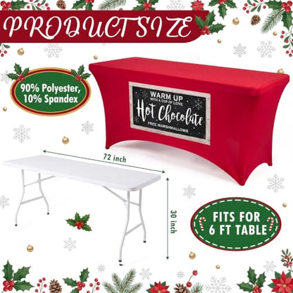 Christmas Hot Chocolate Tablecloth 6ft - Festive Party Decor, Variation: 1 / Christmas Hot Chocolate