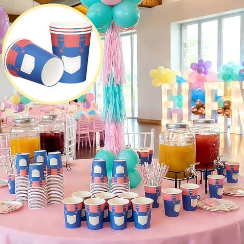 100 Pack Christmas Cartoon Paper Cups 9 Oz Party Supplies for Birthdays & Events