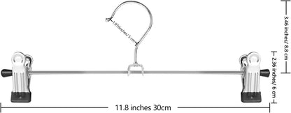 Northern Brothers Pants Hangers - 12 Pack Adjustable Metal Clips for Skirts & Trousers | Ideal for All Ages