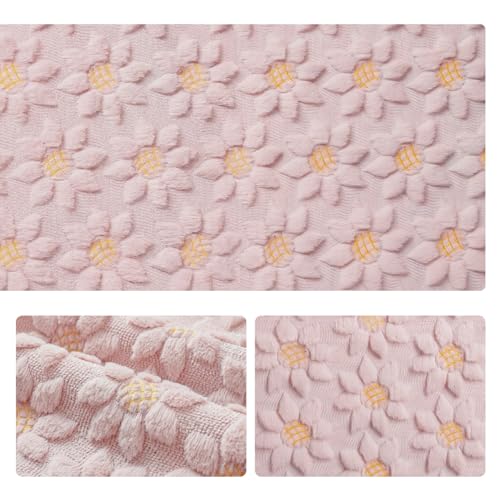Pink Faux Fur Sunflower Table Runner - 13 x 108 Inch Spring Home Decor