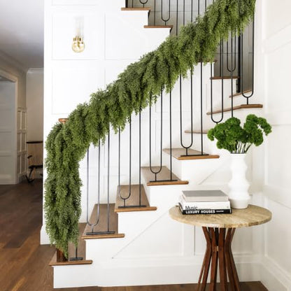 9 Ft Real Touch Cedar Garland for Mantle - Artificial Xmas Decor - Variation of THIS listing