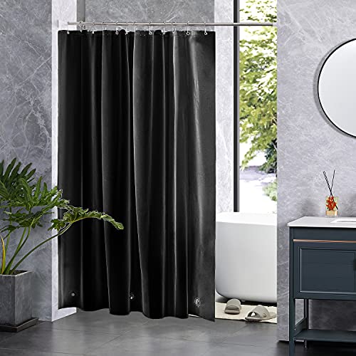 downluxe Shower Curtain Liner, PEVA Plastic Shower Liner with 3 Magnets, 72" x 72" Waterproof Bathroom Curtain, Grey, 1 Pack
