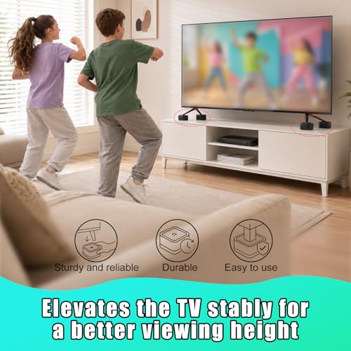 8pcs TV Stand Riser Blocks, Height Adjustable Furniture Risers for TV, Sofa, Bed, 6.8x6.8x3.5cm