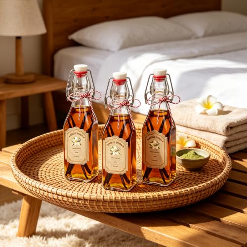 8 Pack 8oz Glass Swing Top Bottles for Vanilla Extract and Beverages